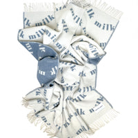 Maison Deux Milk Blanket, Cream & Light Blue