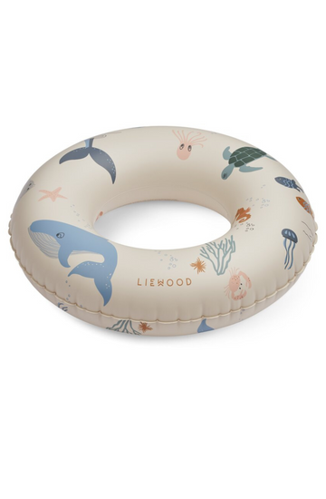 Liewood Baloo Printed Swim Ring, Sea Creatures Sandy