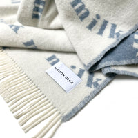 Maison Deux Milk Blanket, Cream & Light Blue