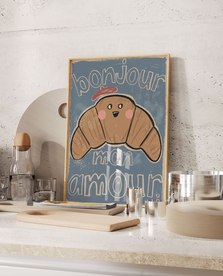 Studio Loco Wall Poster, Croissant 50cm x 70cm