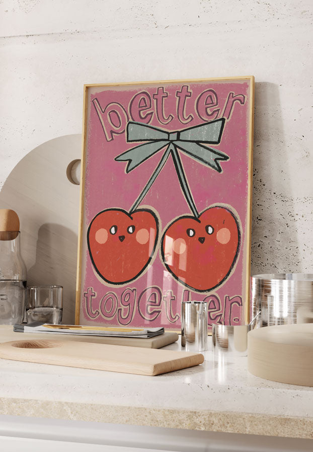 Studio Loco Wall Poster, Cherries 50cm x 70cm